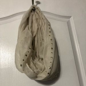 Tan jeweled infinity scarf worn once